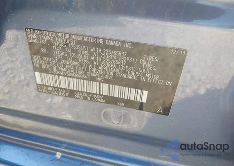 2011 Toyota Rav4 Limited from USA, damaged, VIN 2T3DK4DV6BW064664